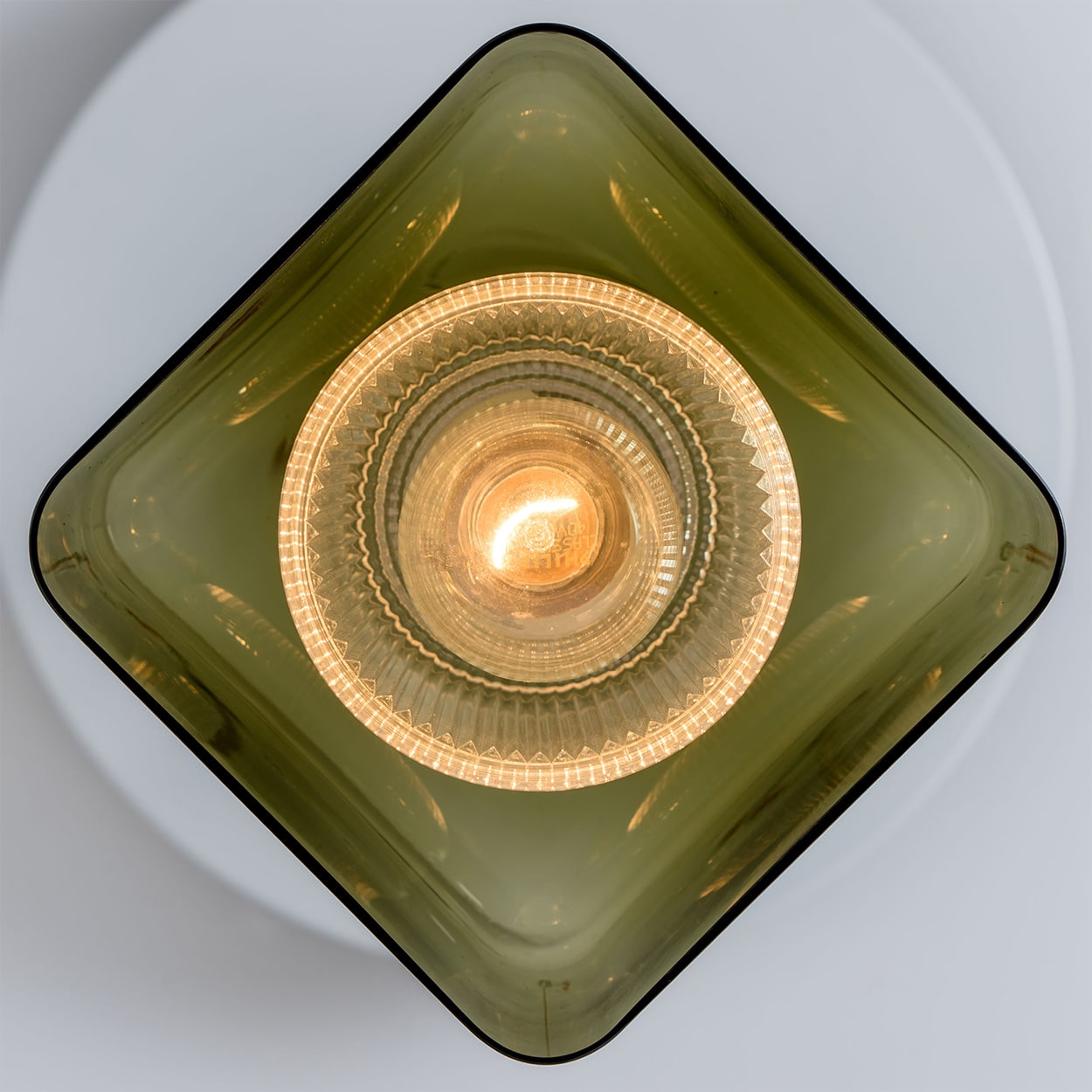 1 of the 3 Green Glass Cube Pendants by Carl Fagerlund for Orrefors, 1960s