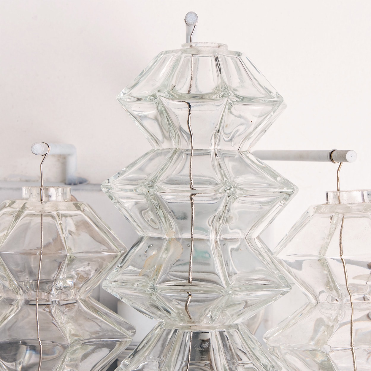Several Pagoda Glass Sconces Wall Lights by Kalmar, Vienna 1969