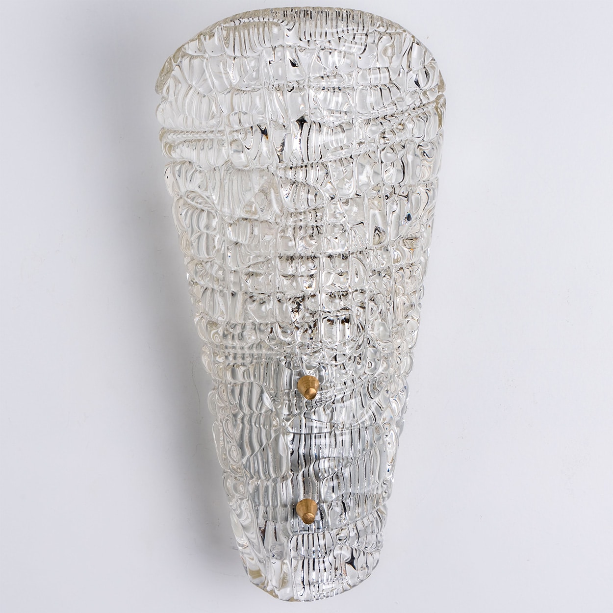 Several Solid Glass and Brass Wall Lights by J.T. Kalmar, 1960