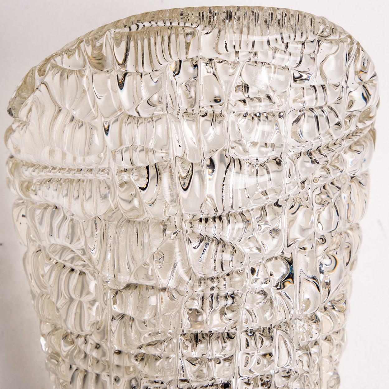 Several Solid Glass and Brass Wall Lights by J.T. Kalmar, 1960