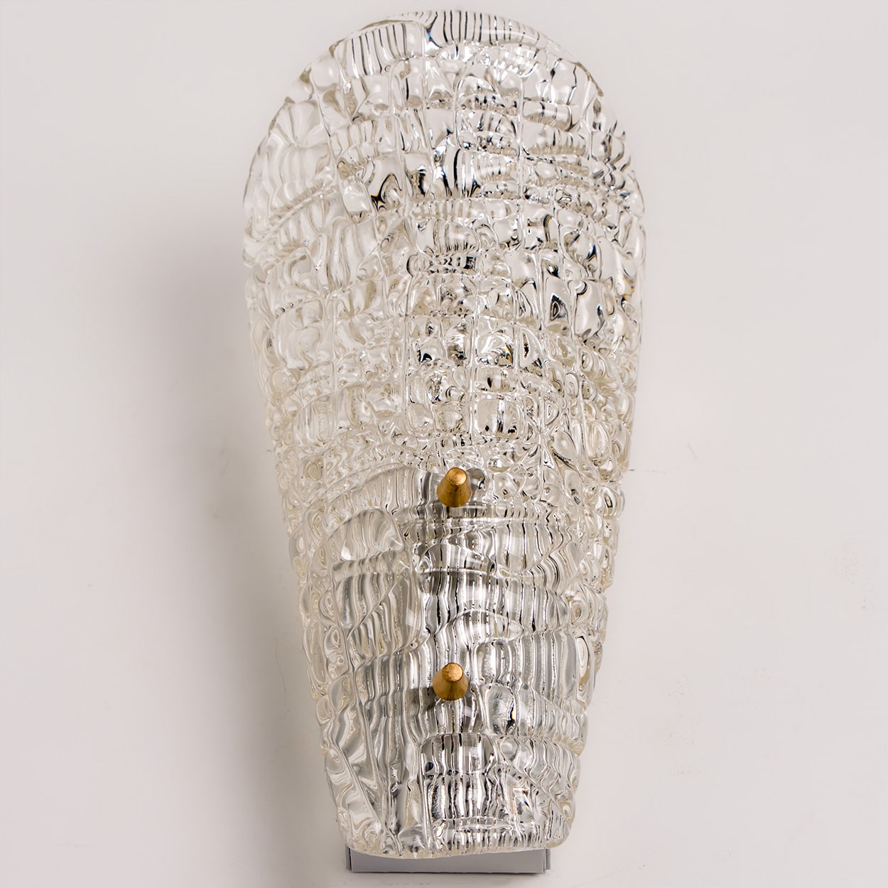 Several Solid Glass and Brass Wall Lights by J.T. Kalmar, 1960