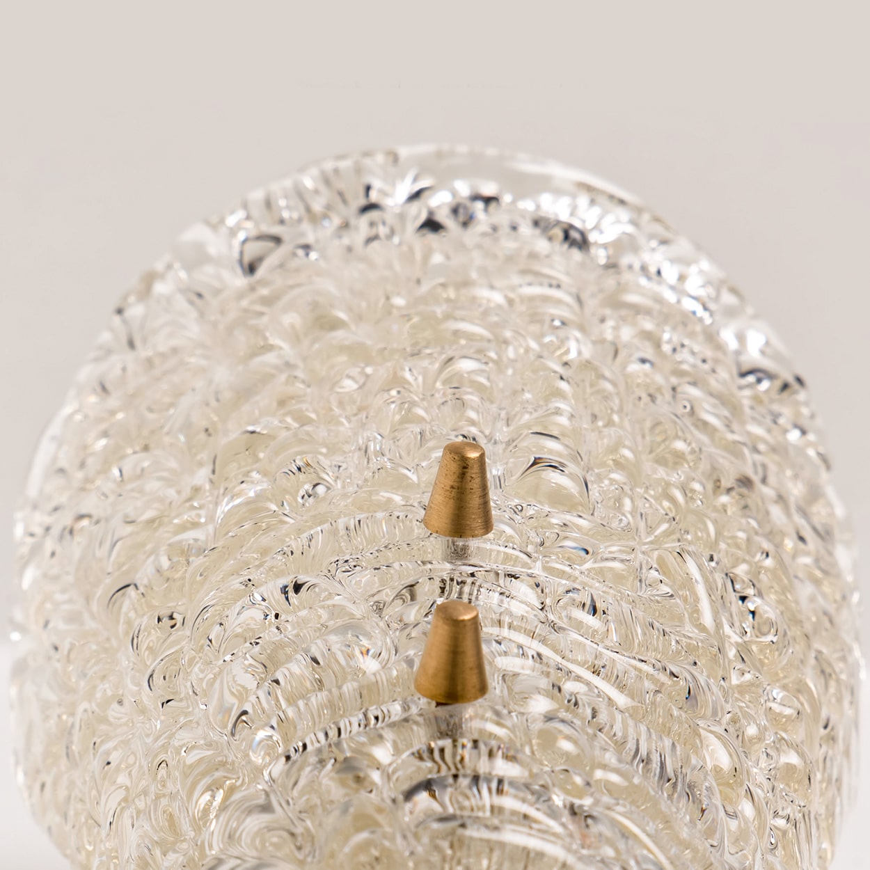 Several Solid Glass and Brass Wall Lights by J.T. Kalmar, 1960