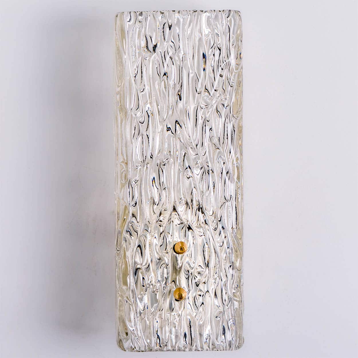 Pair of Kalmar Vertical Ribbed Brass Glass Wall Lights, 1970s