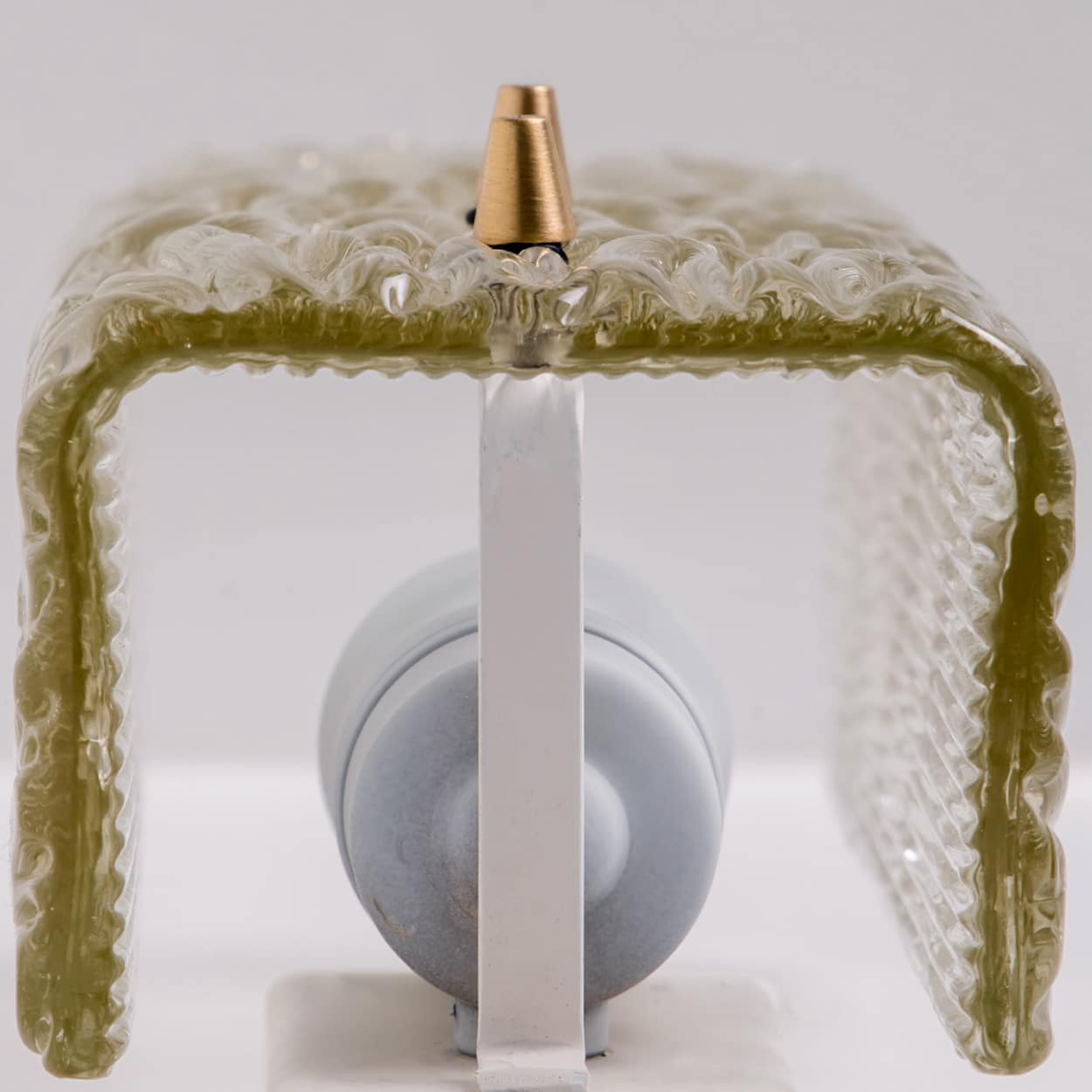 Pair of Kalmar Vertical Ribbed Brass Glass Wall Lights, 1970s