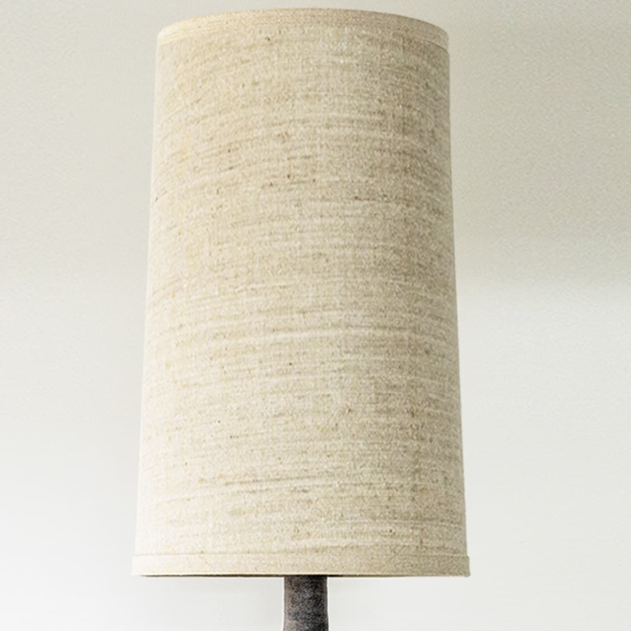Large Lilac Ceramic Lamp, Custom Made Beige Lampshade by R. Houben