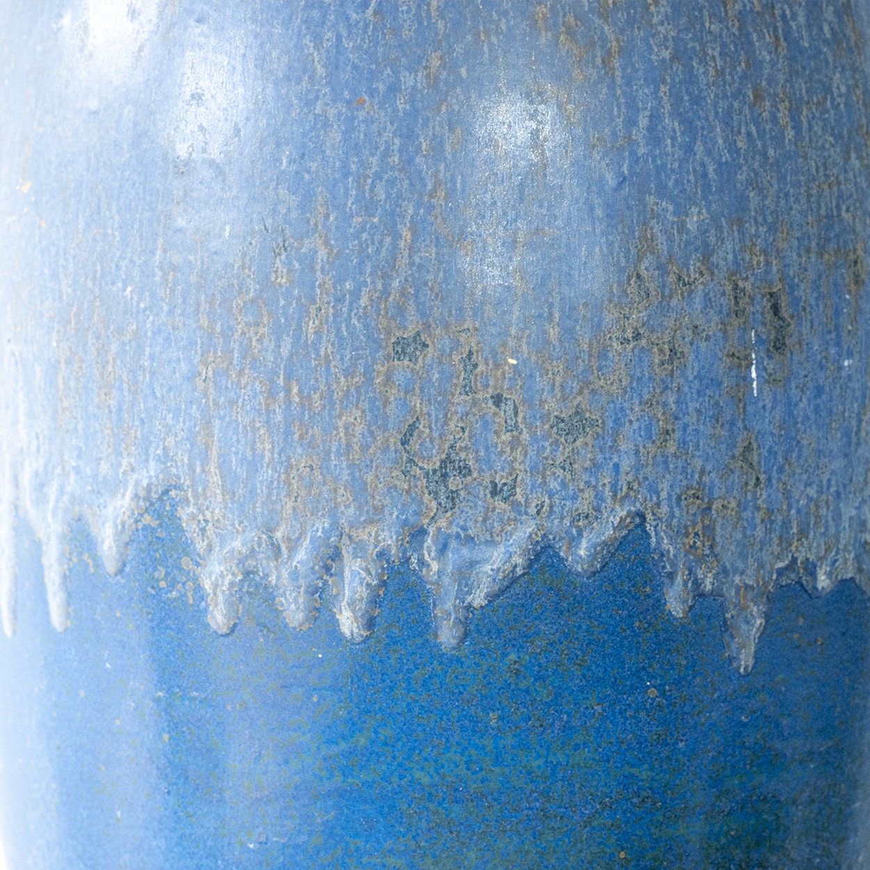 XXL Blue Ceramic Floor Table Lamp, Custom Matching Lampshade by R. Houben