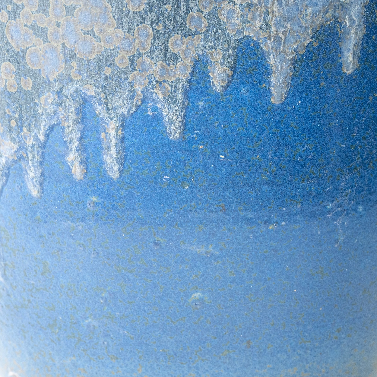 XXL Blue Ceramic Floor Table Lamp, Custom Matching Lampshade by R. Houben