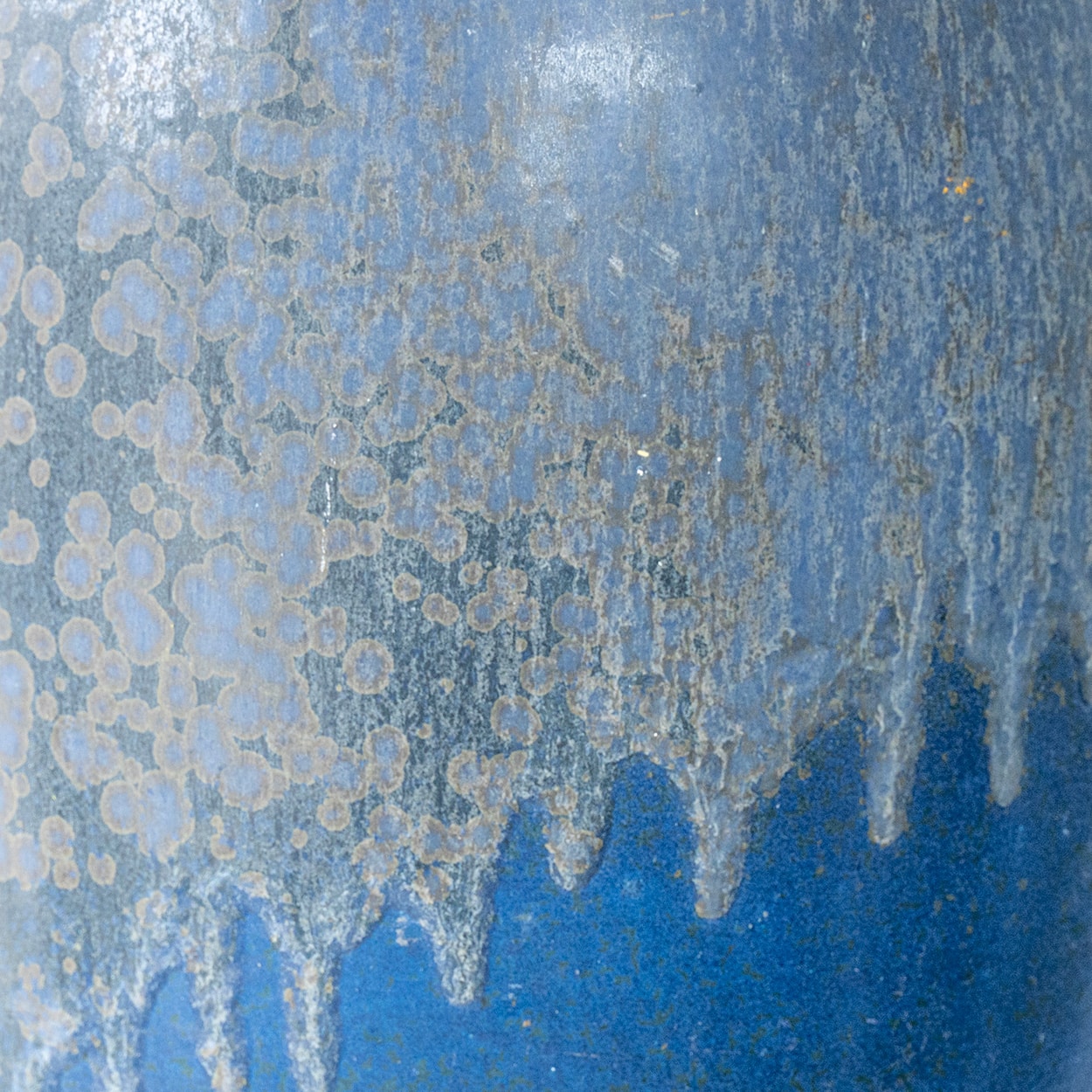 XXL Blue Ceramic Floor Table Lamp, Custom Matching Lampshade by R. Houben