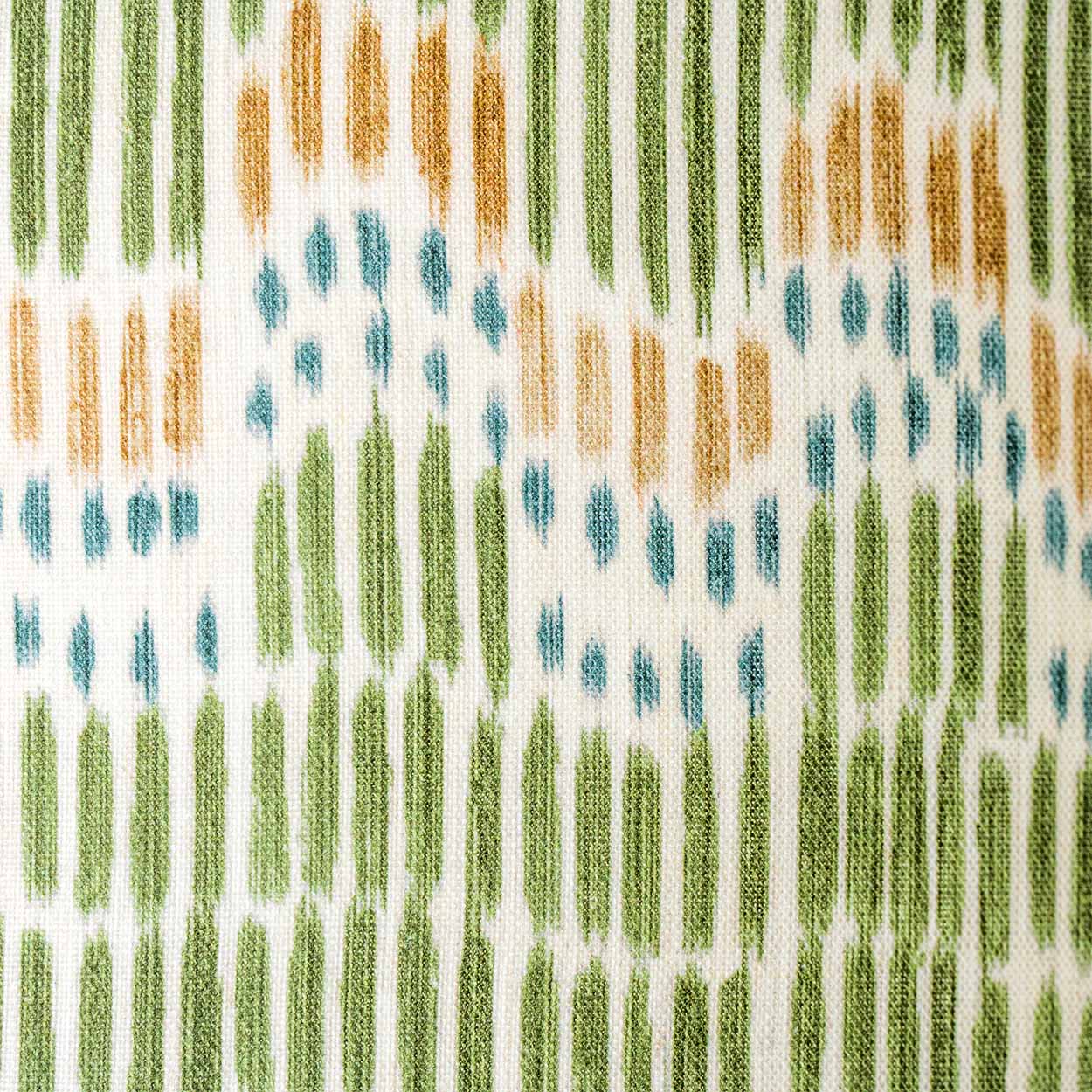 Set of 2 Multicolor Ceramic Lamps, Custom Made Silk Lampshades by R. Houben