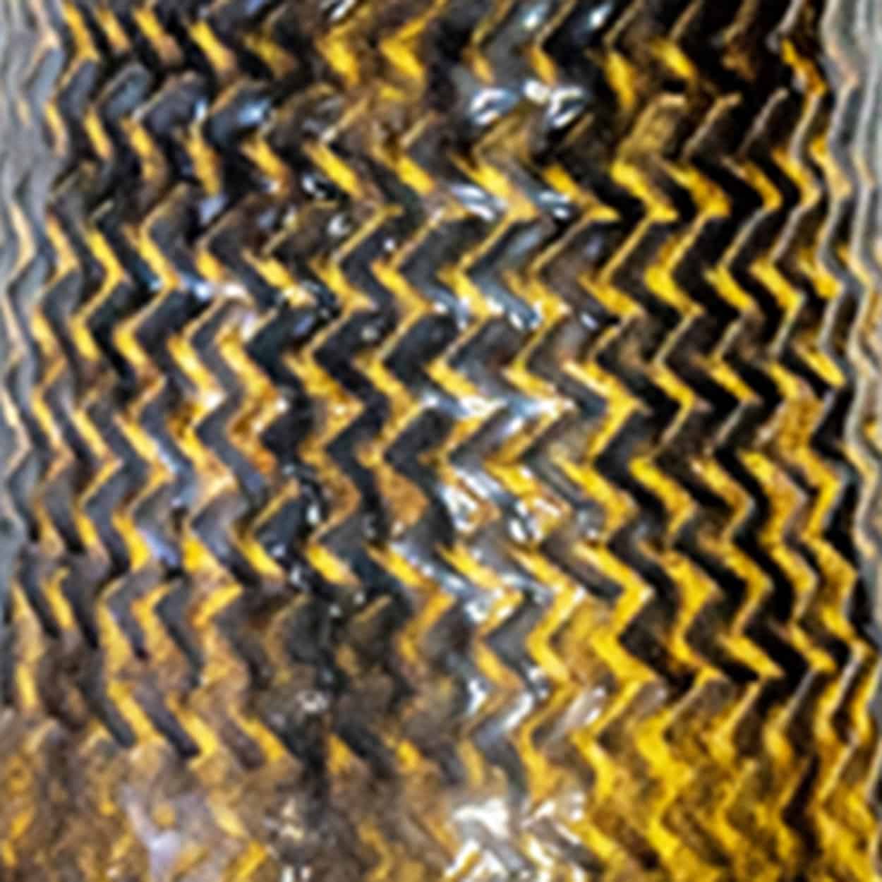 Brown Ceramic Lamp Bitossi,  Custom Double Silk Rattan Lampshade by R. Houben