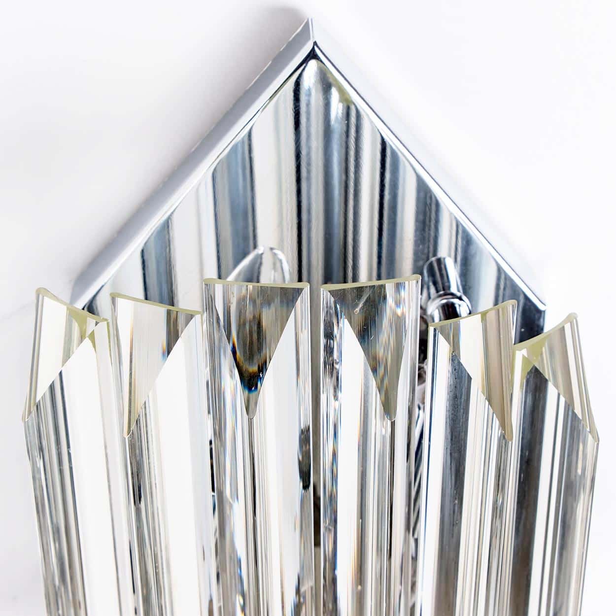 Several Wall Sconces with 6 Rods Clear Glass and Chrome, Italy