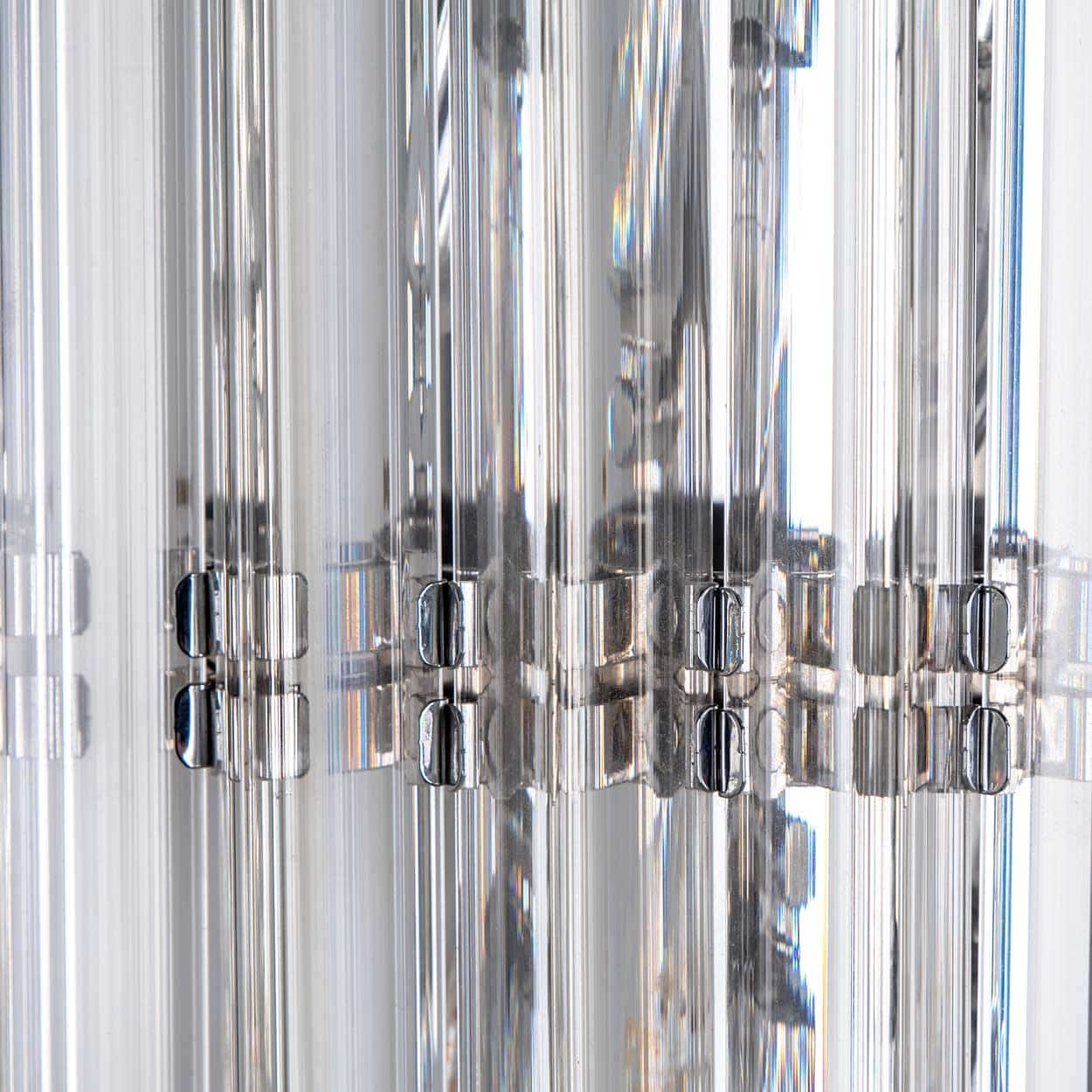 Several Wall Sconces with 6 Rods Clear Glass and Chrome, Italy