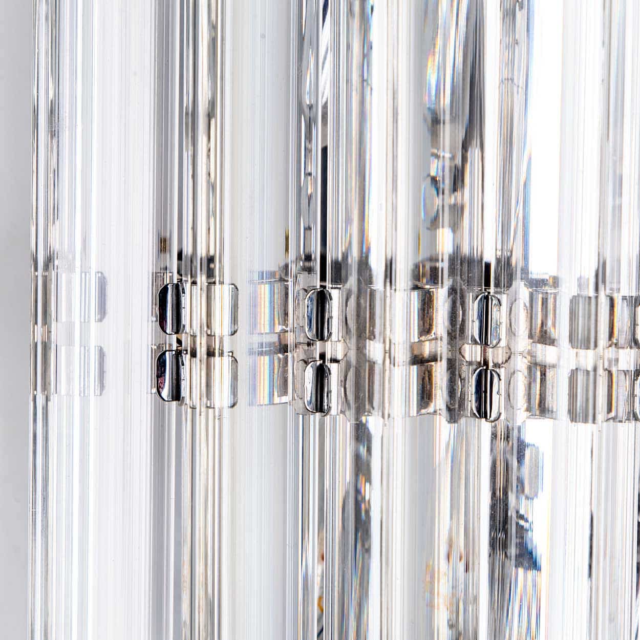 Several Wall Sconces with 6 Rods Clear Glass and Chrome, Italy