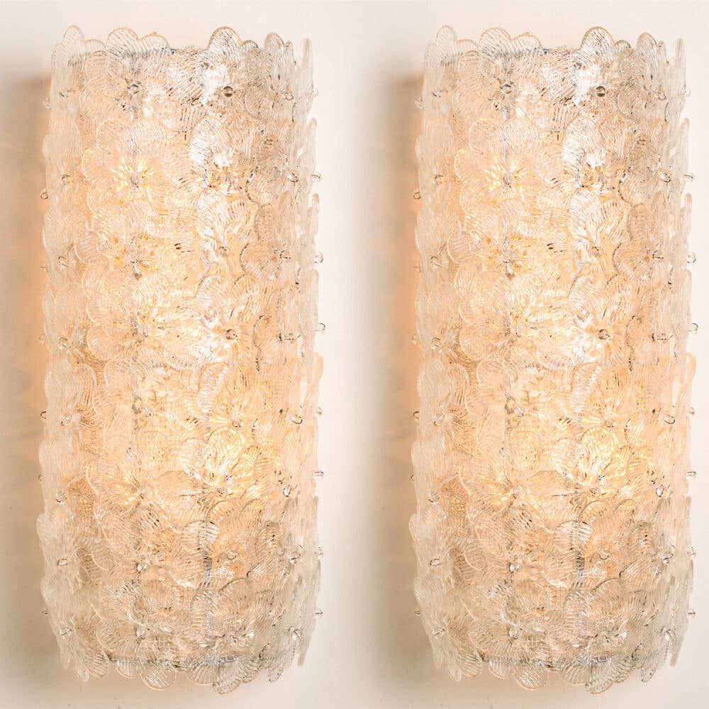 1 of the 6 Large Murano Glass Floral Wall Lights, Italy