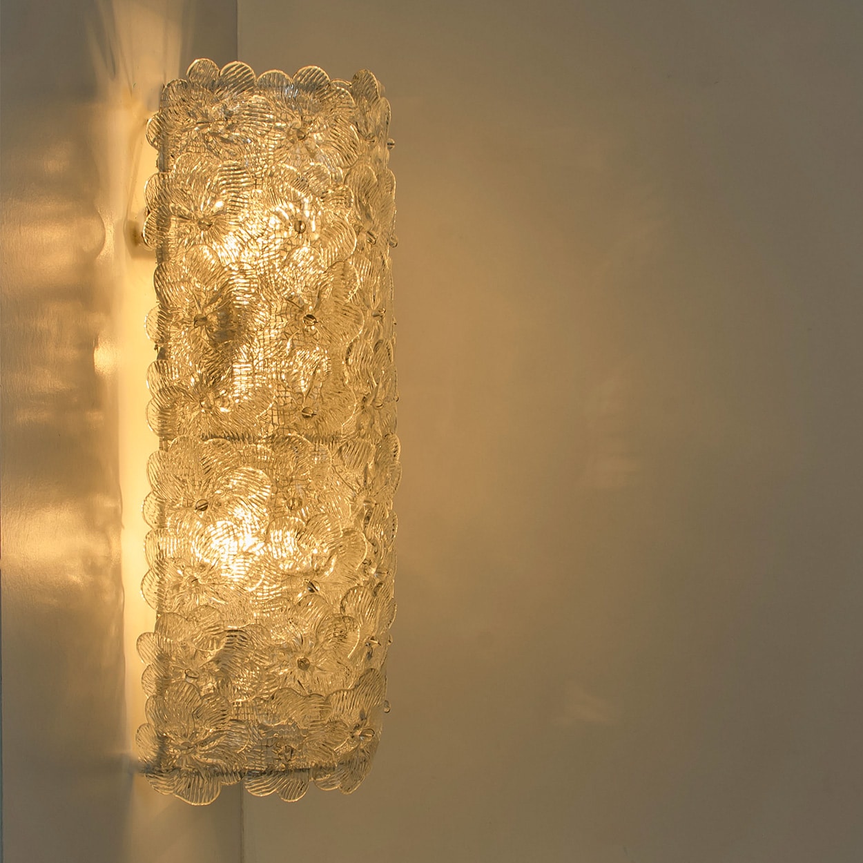 6 Large Murano Glass Floral Wall Lights, Italy