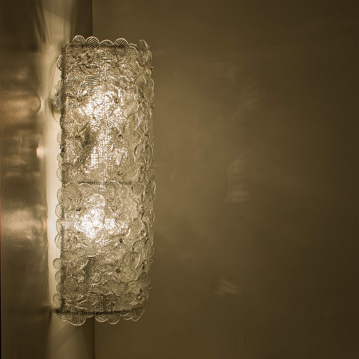 6 Large Murano Glass Floral Wall Lights, Italy