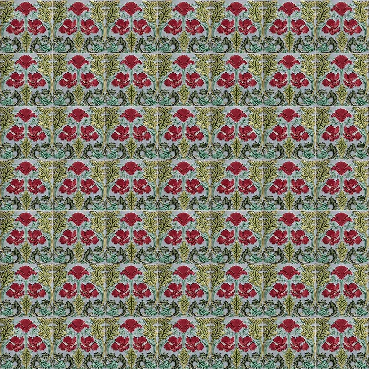 1 of the 90 Art Nouveau Tiles by Saint Amand, 1930s