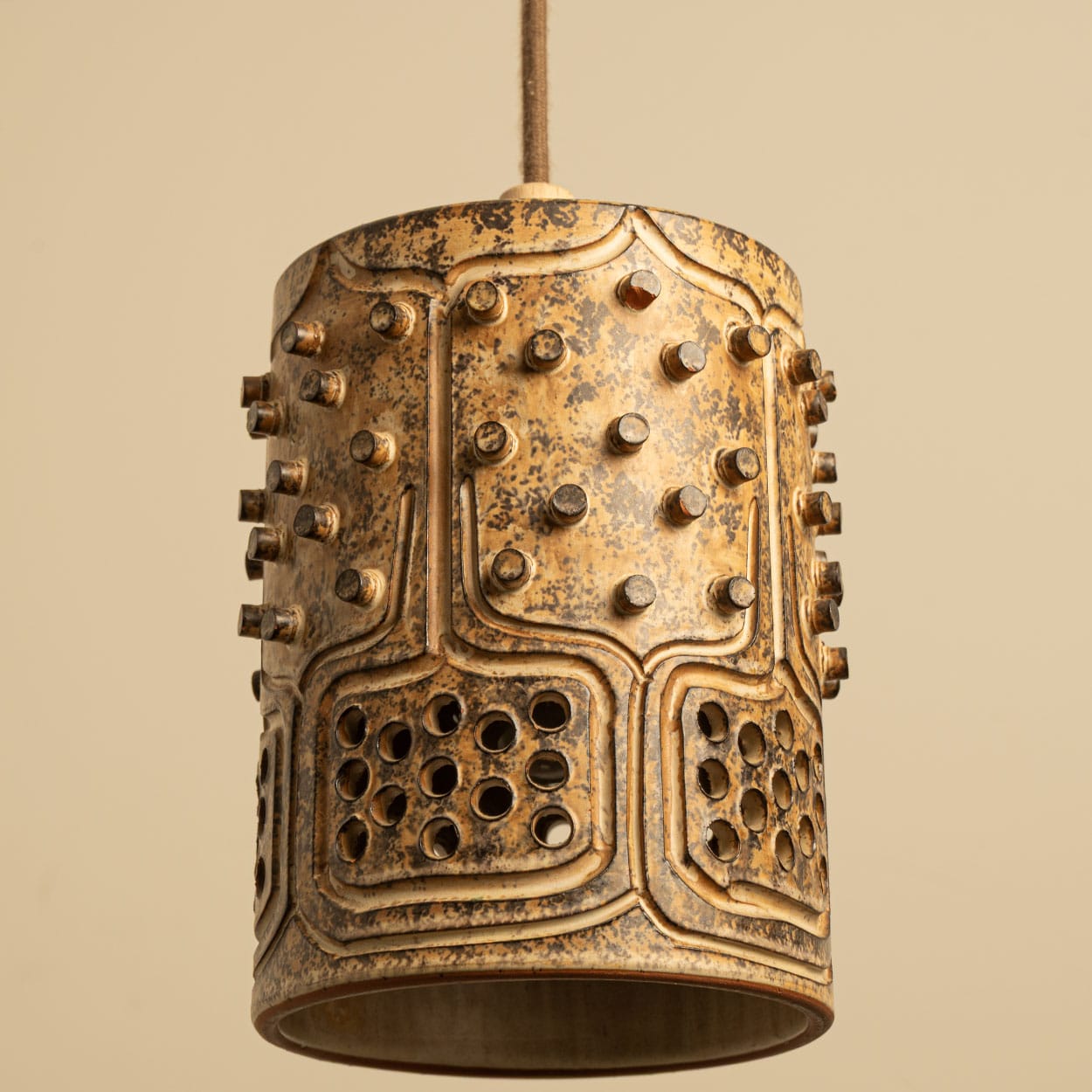 1 of the 8 Ceramic Multicolor Pendants, Axella Denmark 1960