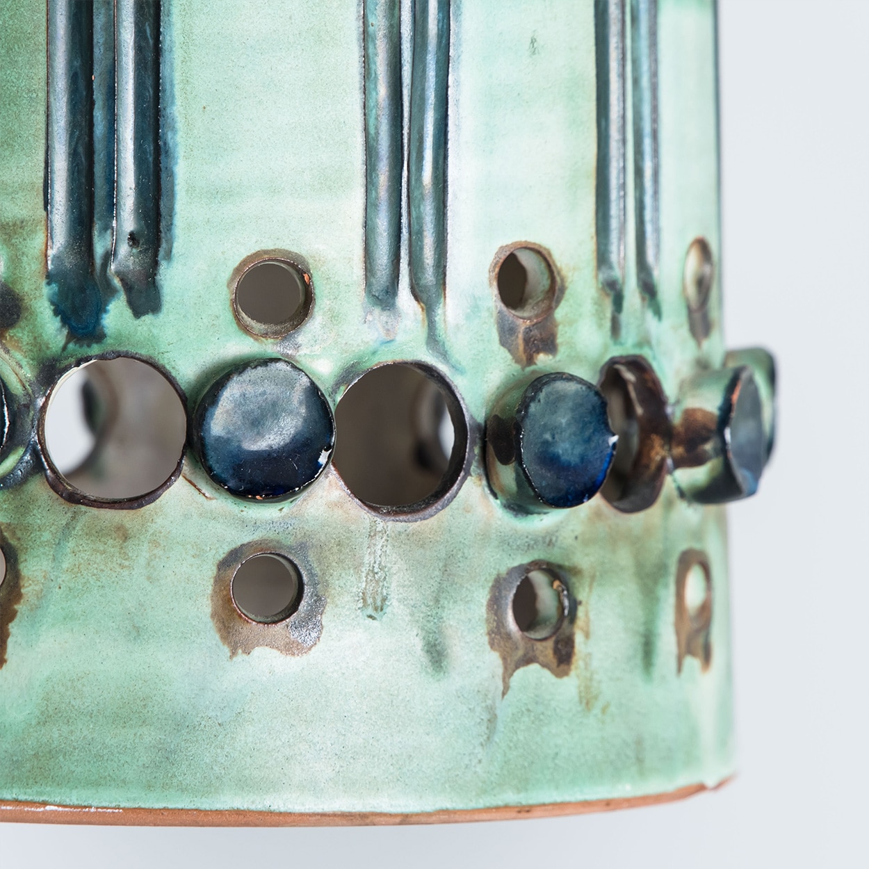 1 of the 8 Ceramic Multicolor Pendants, Axella Denmark 1960