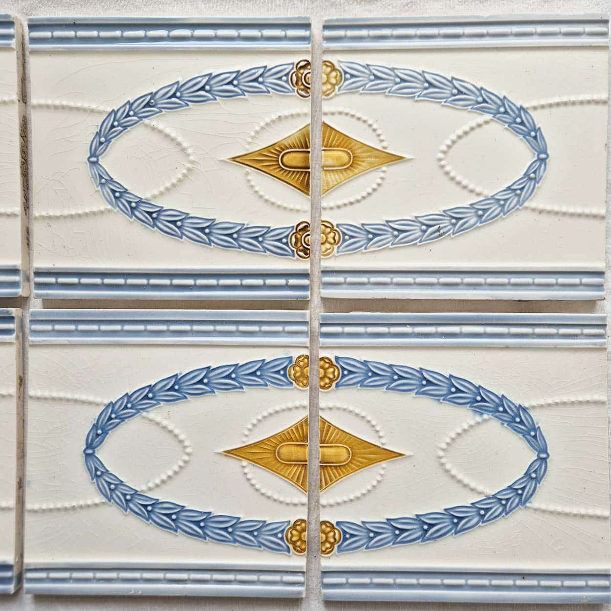 1 of 60 Art Nouveau Ties, SA Faiencies Bouffloulx, Belgium