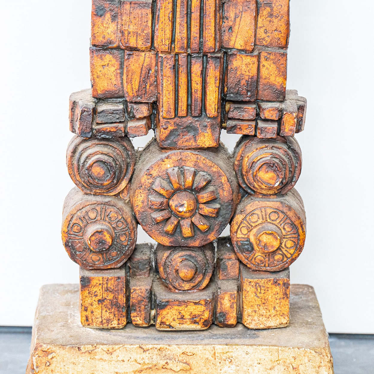 Ceramic Floor Lamp by B. Rooke, Custom Made Lampshade by R. Houben