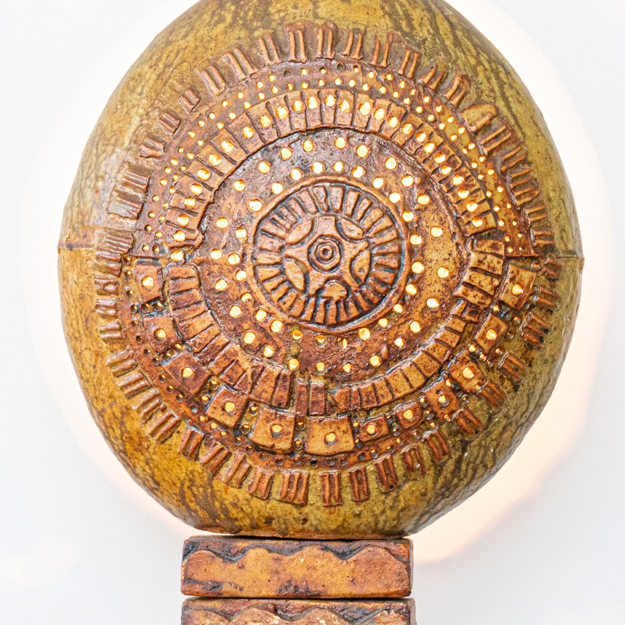 Ceramic Floor Lamp by B. Rooke, Custom Made Lampshade by R. Houben