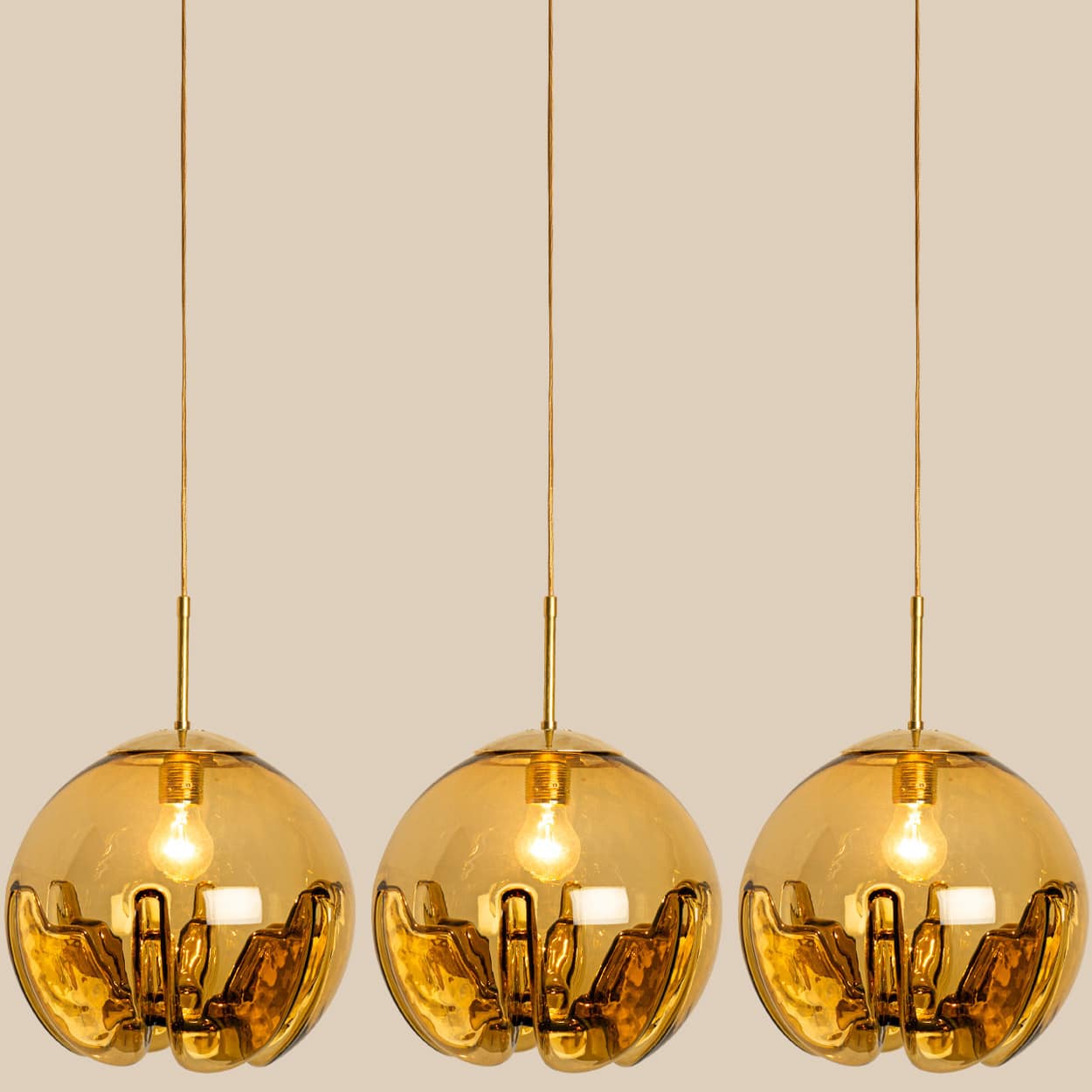 Several Mazzega Glass Bowl Pendants, Italy 1970