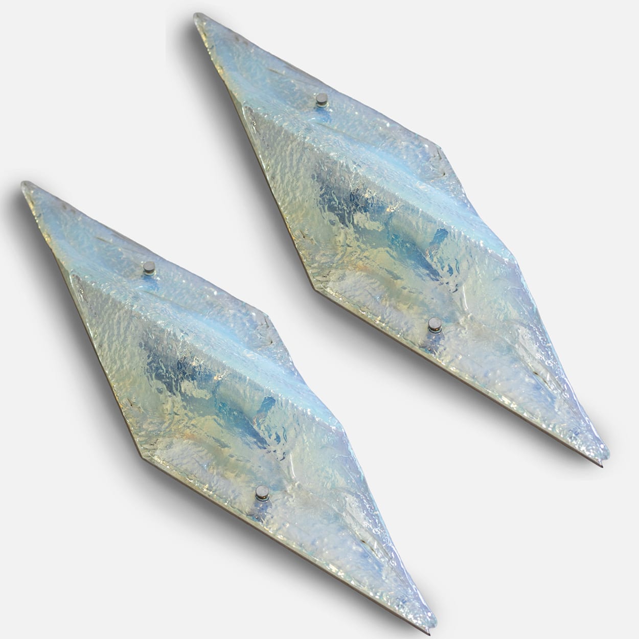 1 of the 2 Large Nason Wall lights for Mazzega Murano Iridescent Glass, 1970