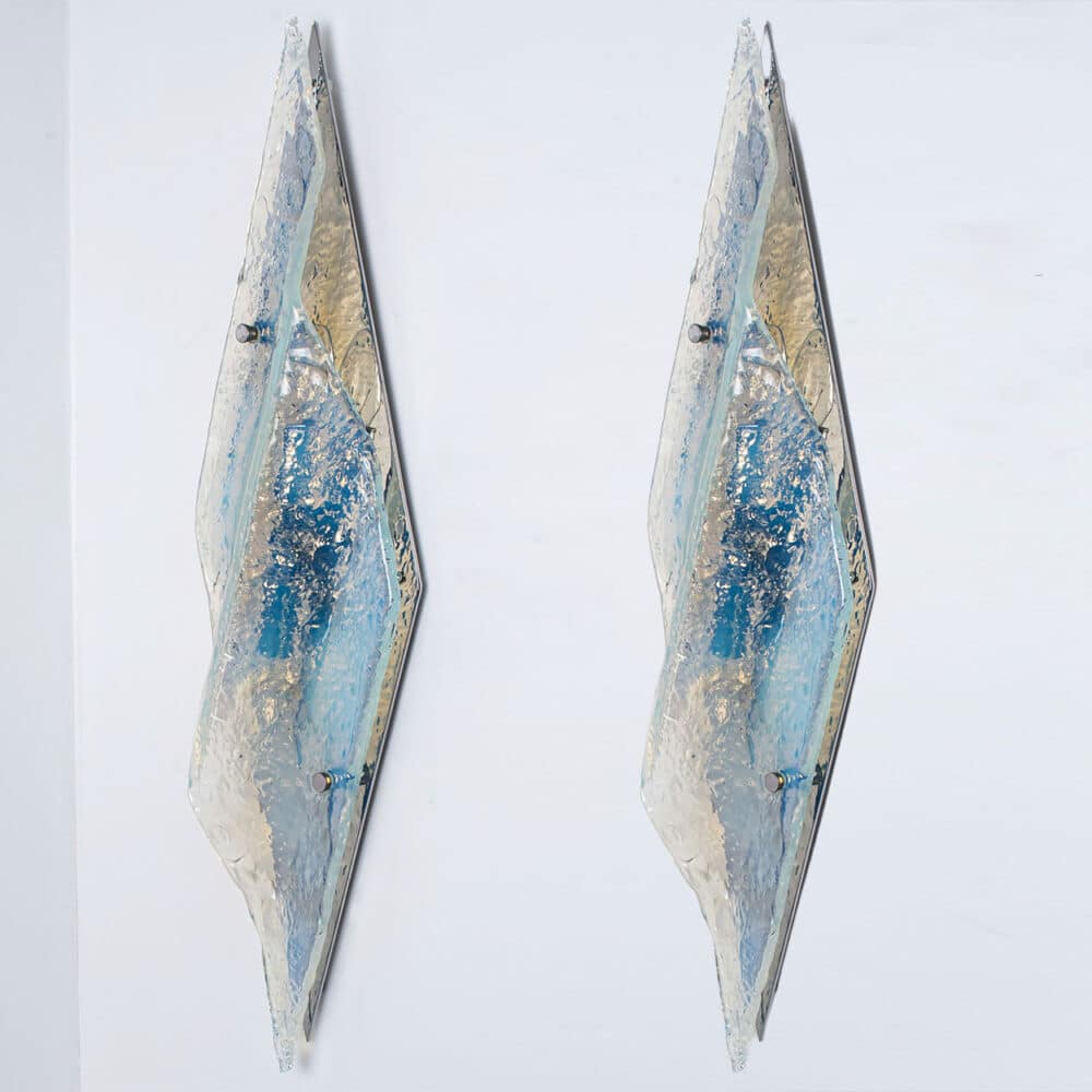 1 of the 2 Large Nason Wall lights for Mazzega Murano Iridescent Glass, 1970