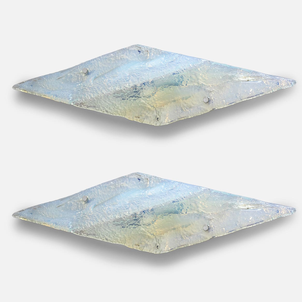 1 of the 2 Large Nason Wall lights for Mazzega Murano Iridescent Glass, 1970