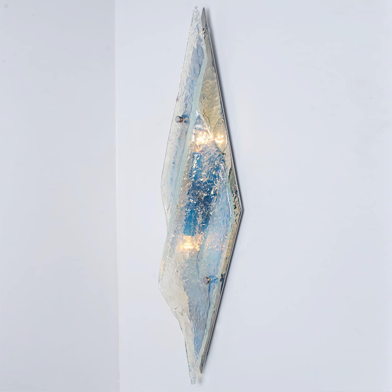 1 of the 2 Large Nason Wall lights for Mazzega Murano Iridescent Glass, 1970