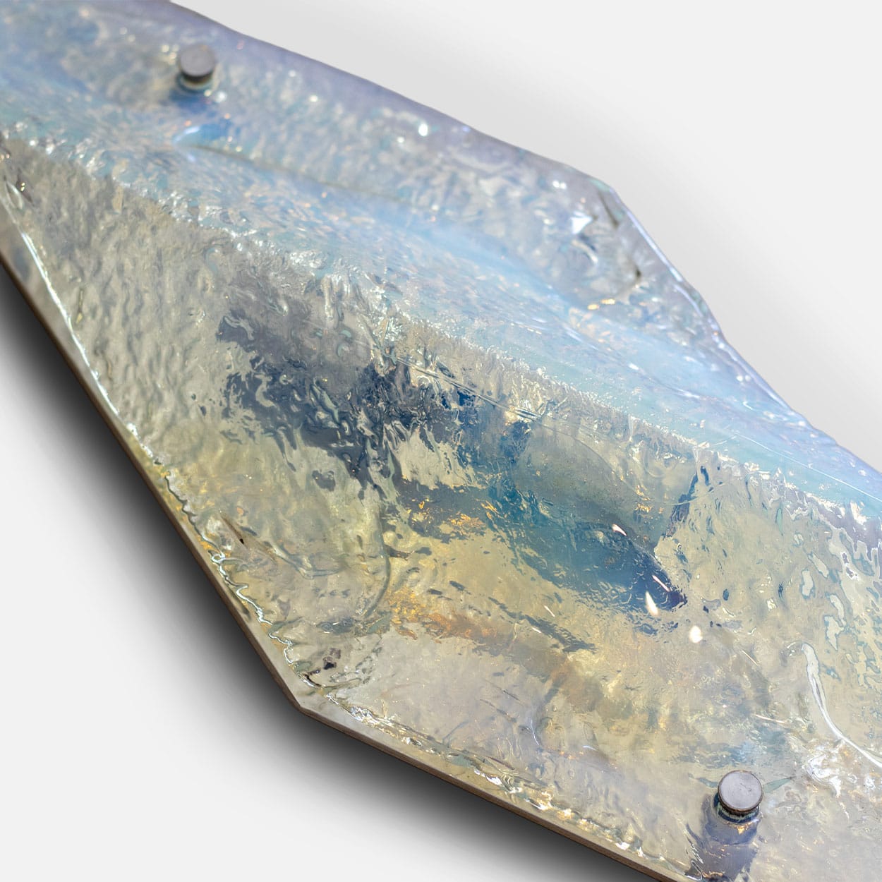 1 of the 2 Large Nason Wall lights for Mazzega Murano Iridescent Glass, 1970