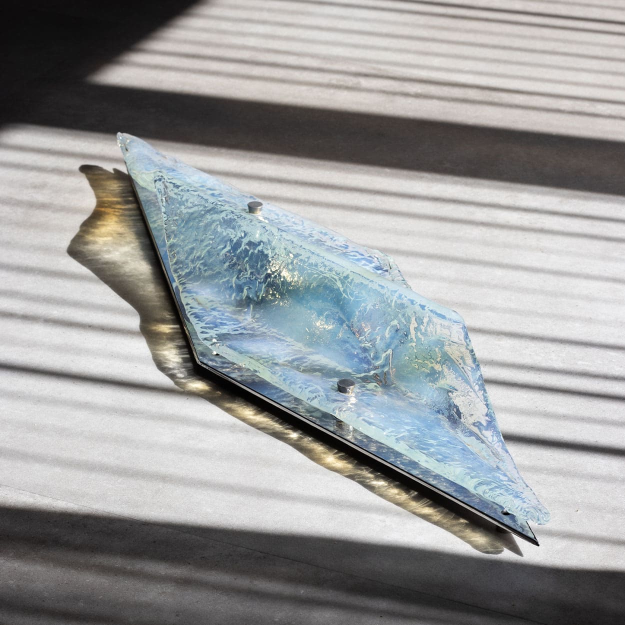 1 of the 2 Large Nason Wall lights for Mazzega Murano Iridescent Glass, 1970