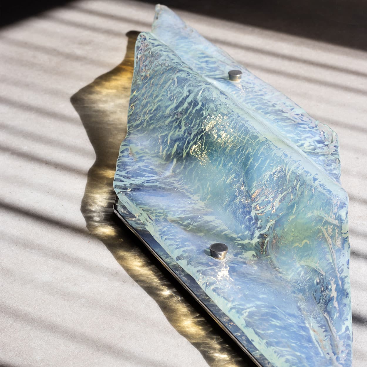 1 of the 2 Large Nason Wall lights for Mazzega Murano Iridescent Glass, 1970