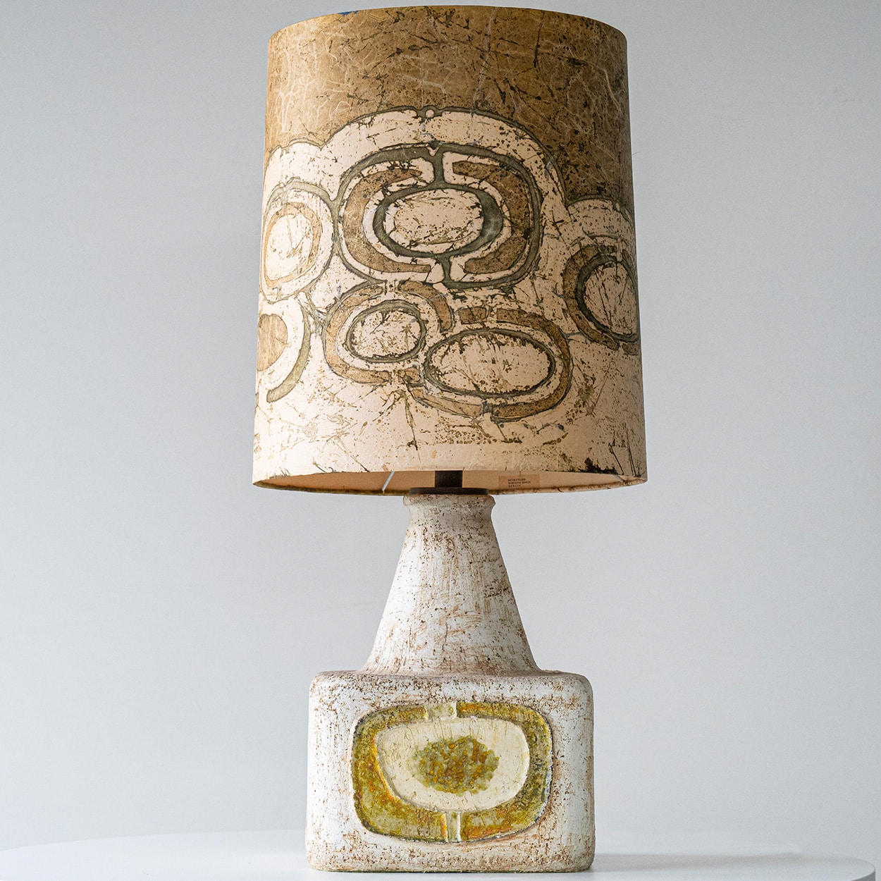 Jette Helleroe Ceramic Cube Table Lamp Combined with Matching Shade