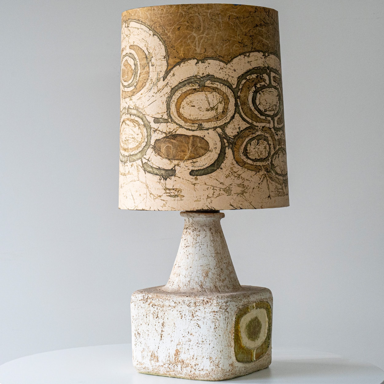 Jette Helleroe Ceramic Cube Table Lamp Combined with Matching Shade