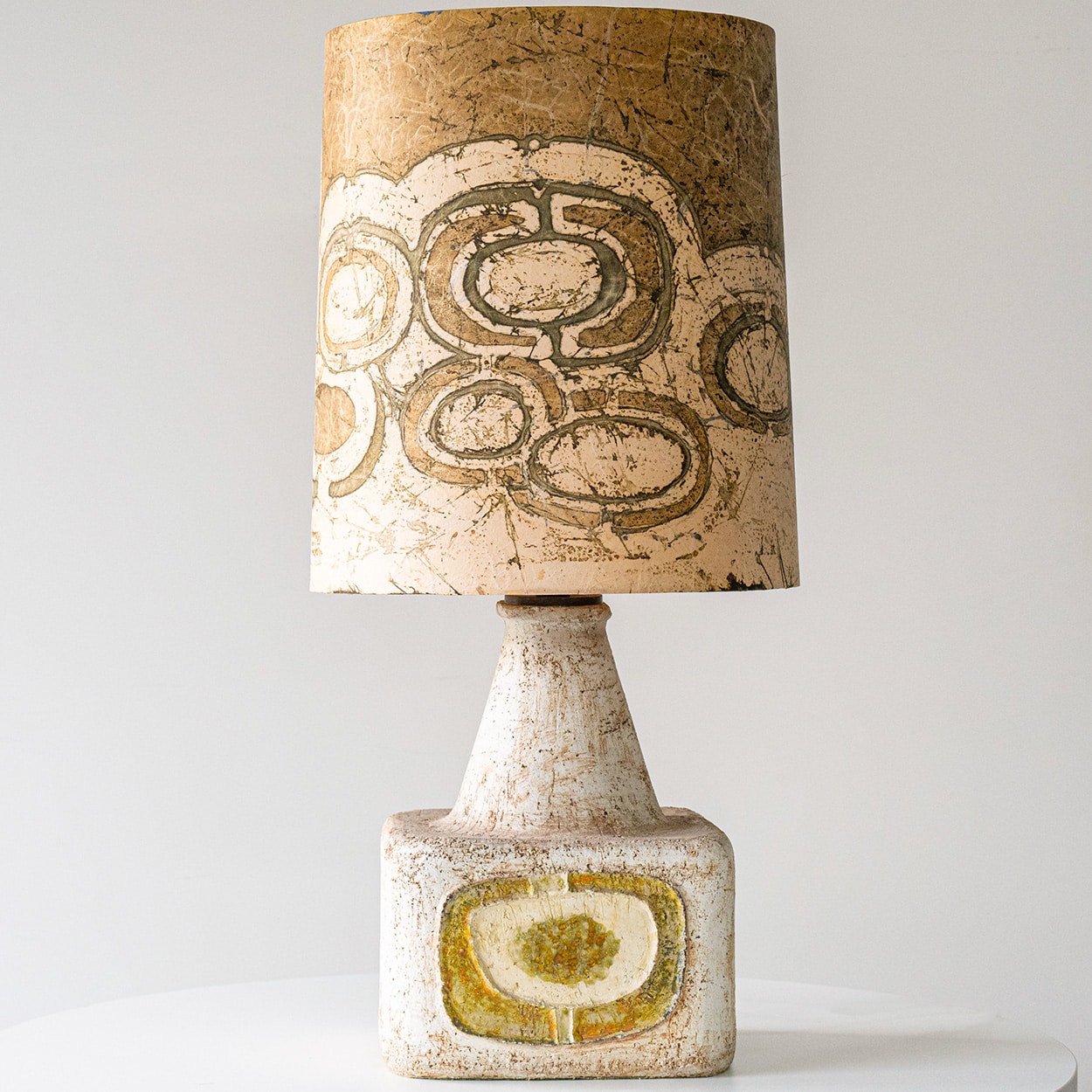 Jette Helleroe Ceramic Cube Table Lamp Combined with Matching Shade