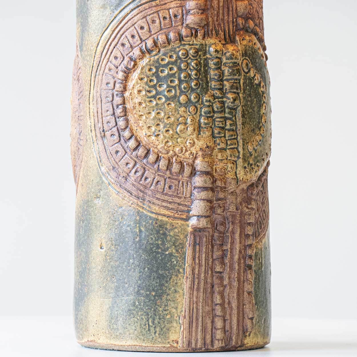 Ceramic Table Lamp by B. Rooke, New Ochre Lampshade by R. Houben, 1970