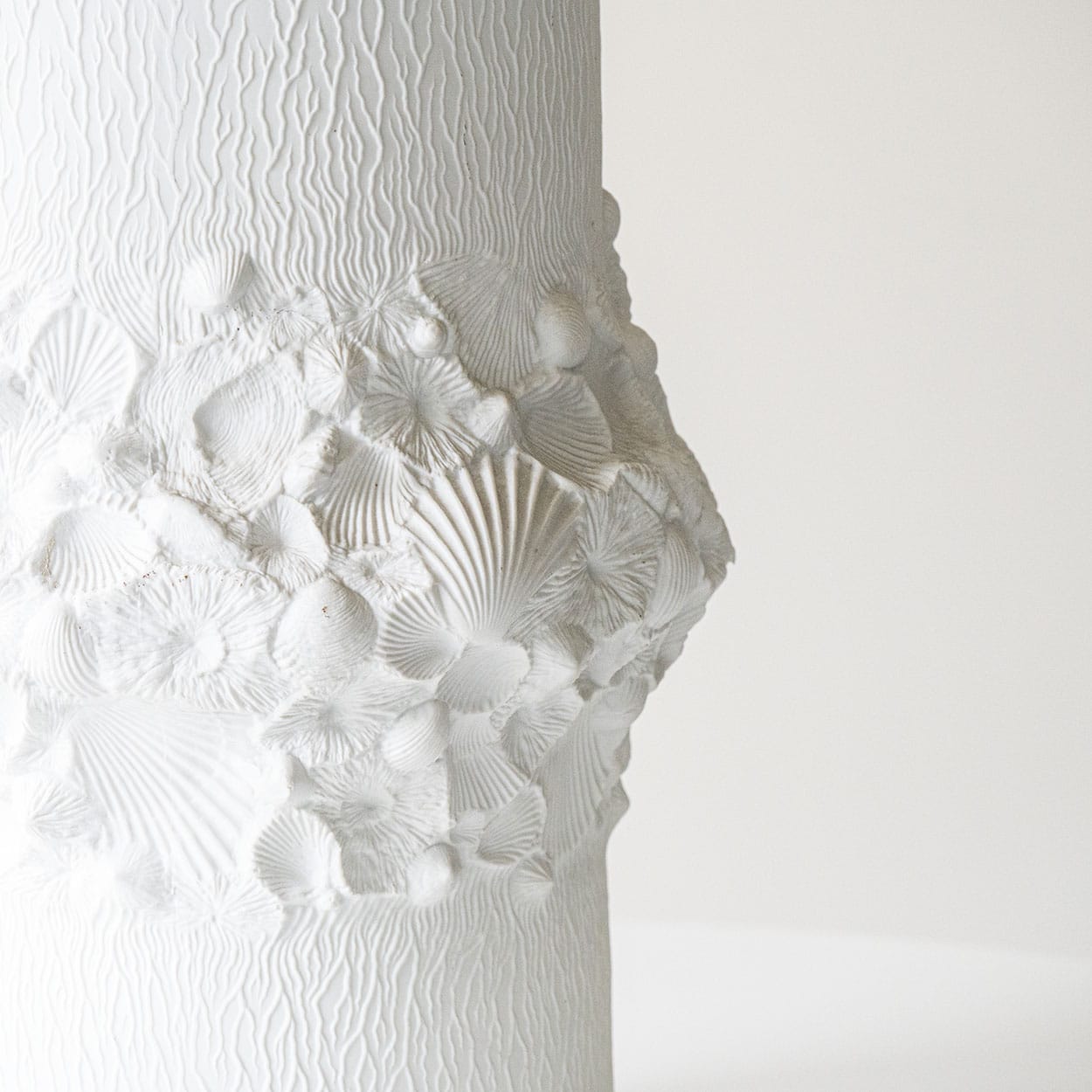 Illuminated Porcelaine Floor Table Lamp, Custom Made Silk Lampshade R. Houben