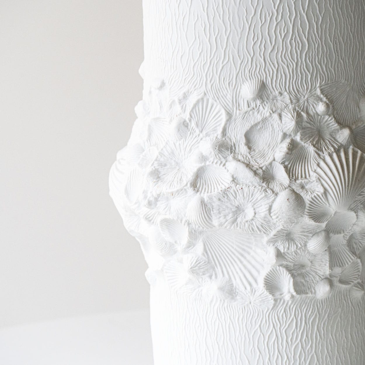 Illuminated Porcelaine Floor Table Lamp, Custom Made Silk Lampshade R. Houben