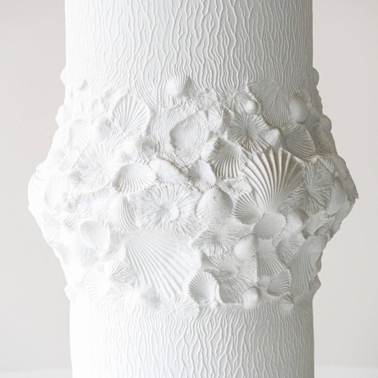 Illuminated Porcelaine Floor Table Lamp, Custom Made Silk Lampshade R. Houben