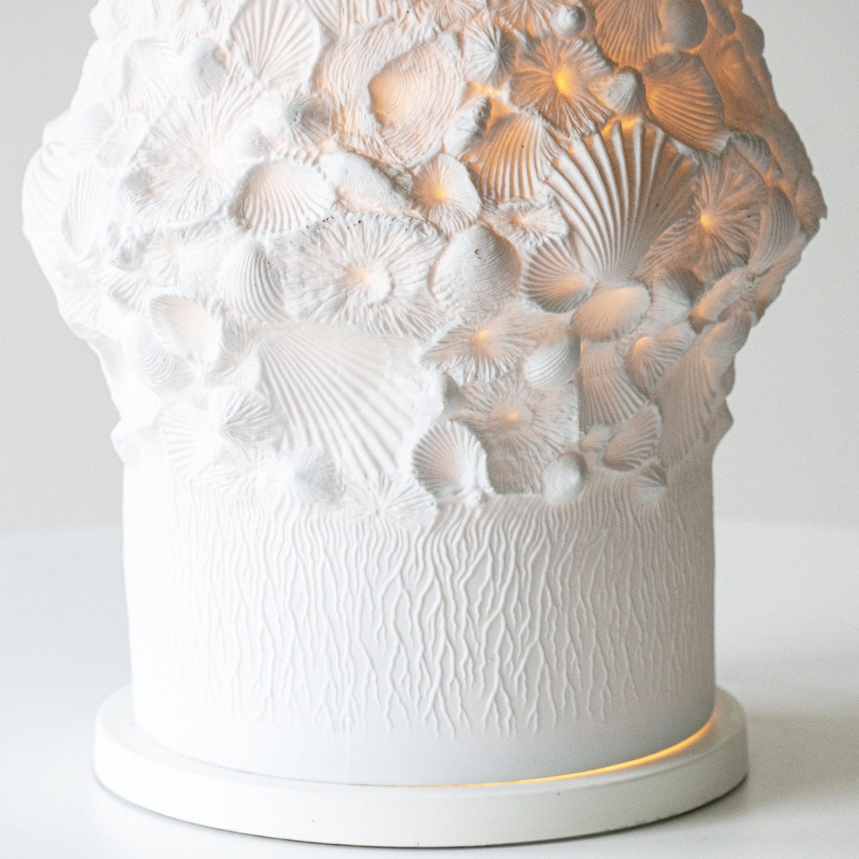 Illuminated Porcelaine Floor Table Lamp, Custom Made Silk Lampshade R. Houben