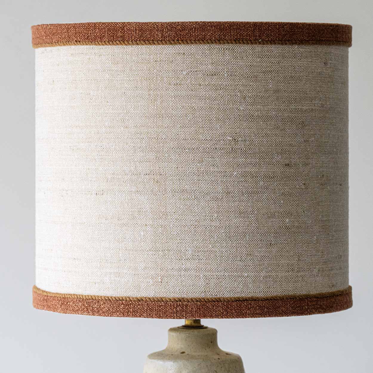 Ceramic Floor Table Lamp, Custom Made Silk Lampshade R. Houben