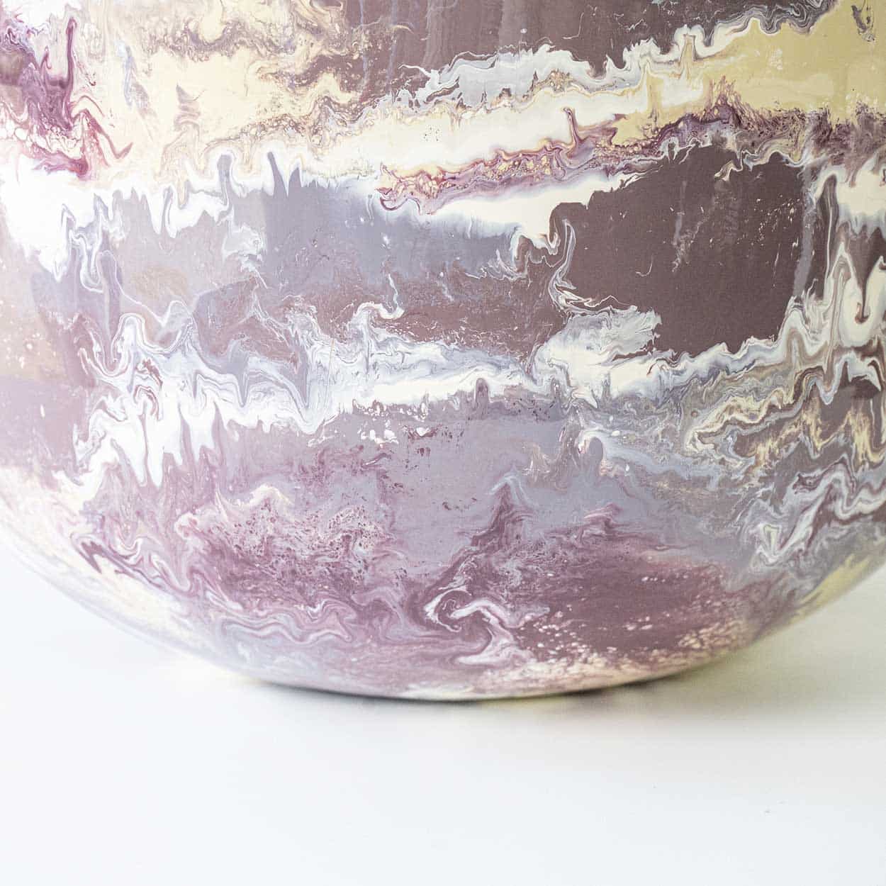 P. Schneider Valentine Geode Lamp, Custom Made Silk Lampshade by R. Houben