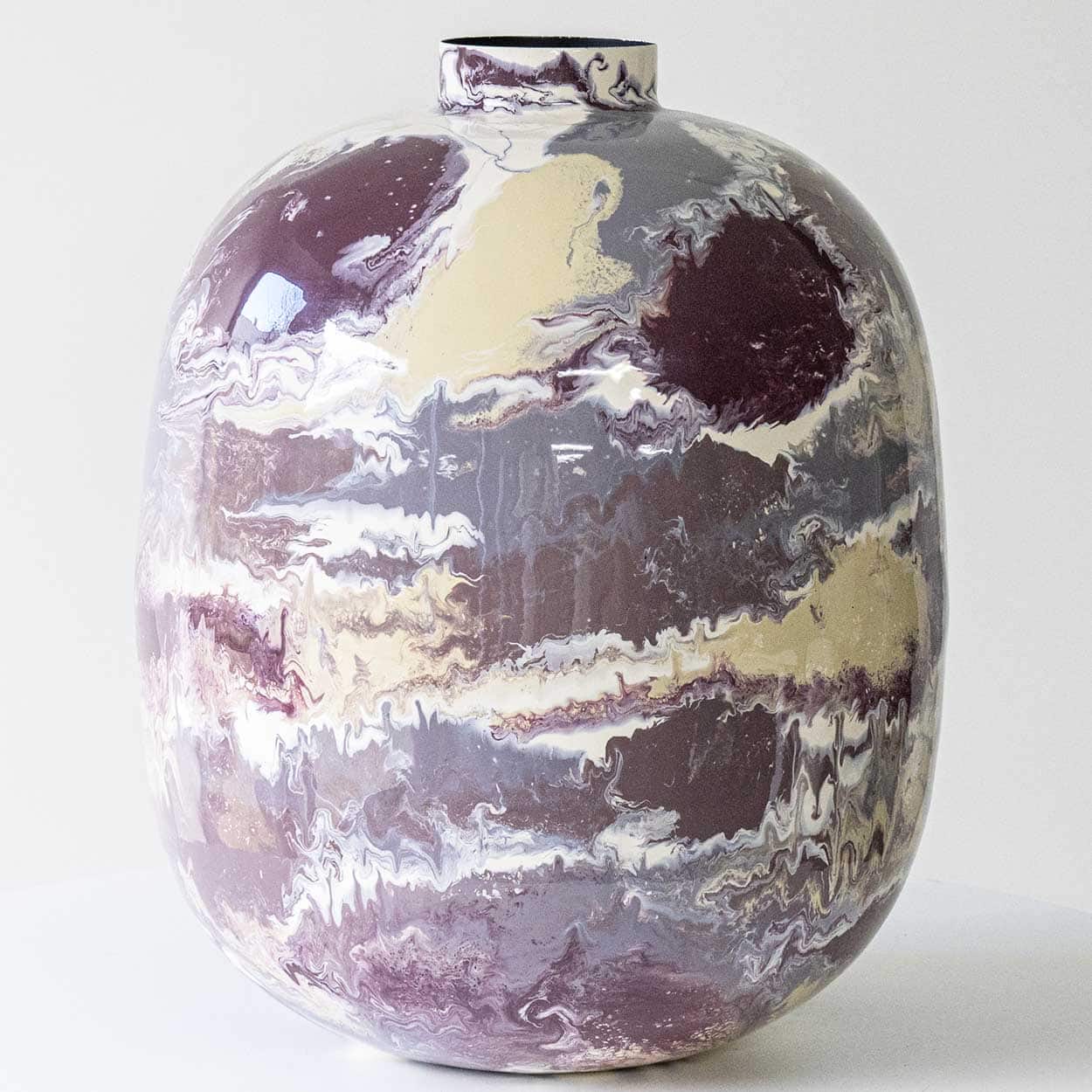 P. Schneider Valentine Geode Lamp, Custom Made Silk Lampshade by R. Houben