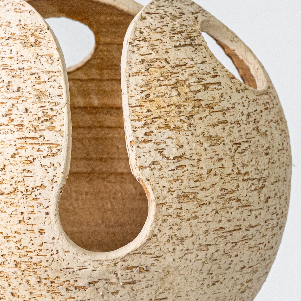 Bitossi Style Ceramic Lamp, Beige Sculptural Globet