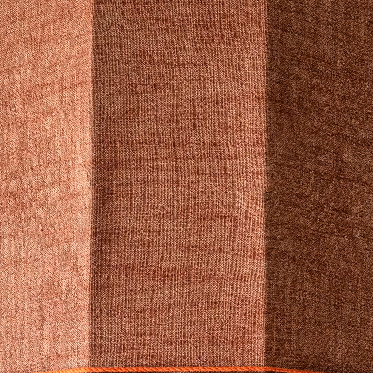 Orange Ceramic Table Lamp, Custom Made Silk Lampshade by R. Houben