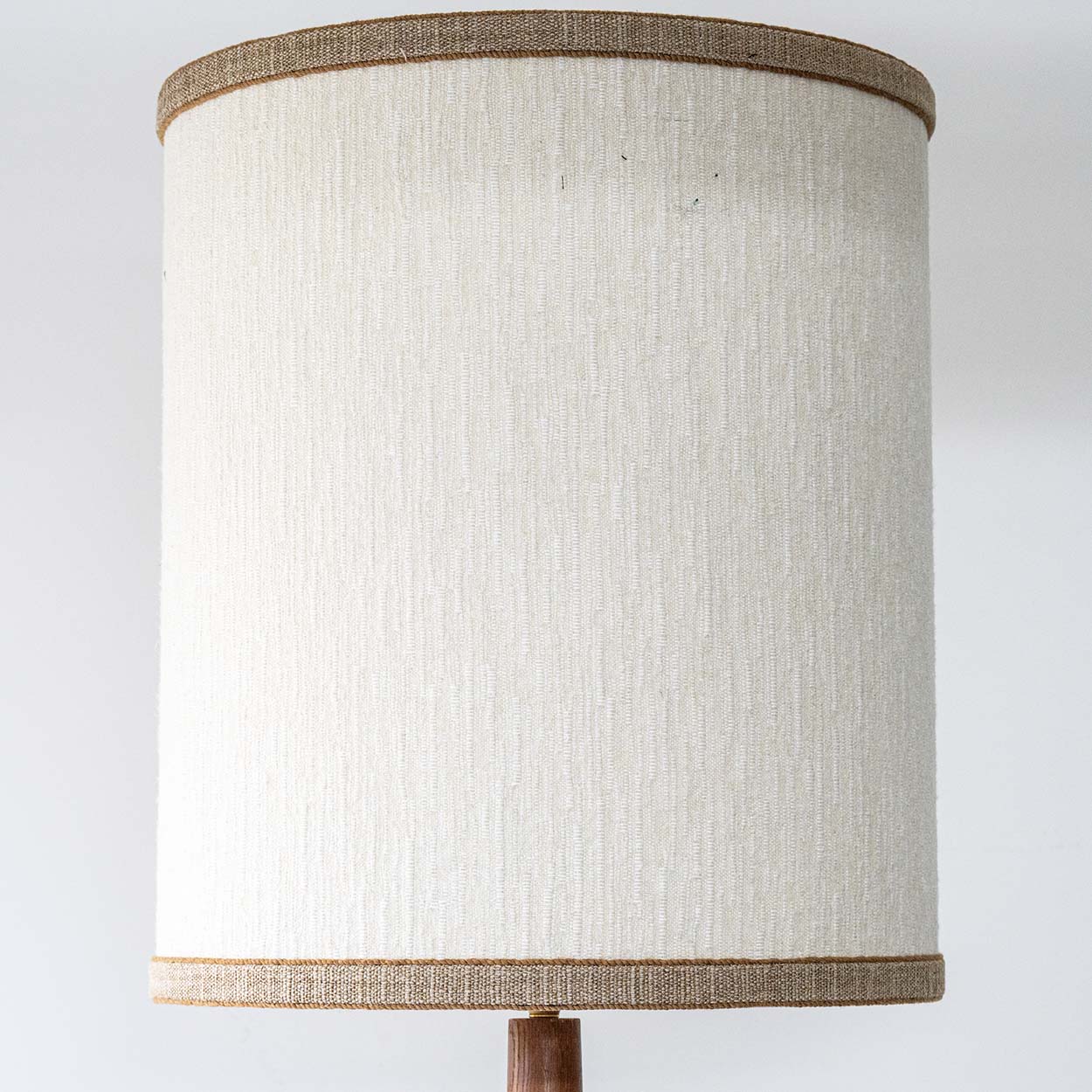 Metal Wood Ceramic Table Lamp, Custom Made Silk Lampshade by R. Houben