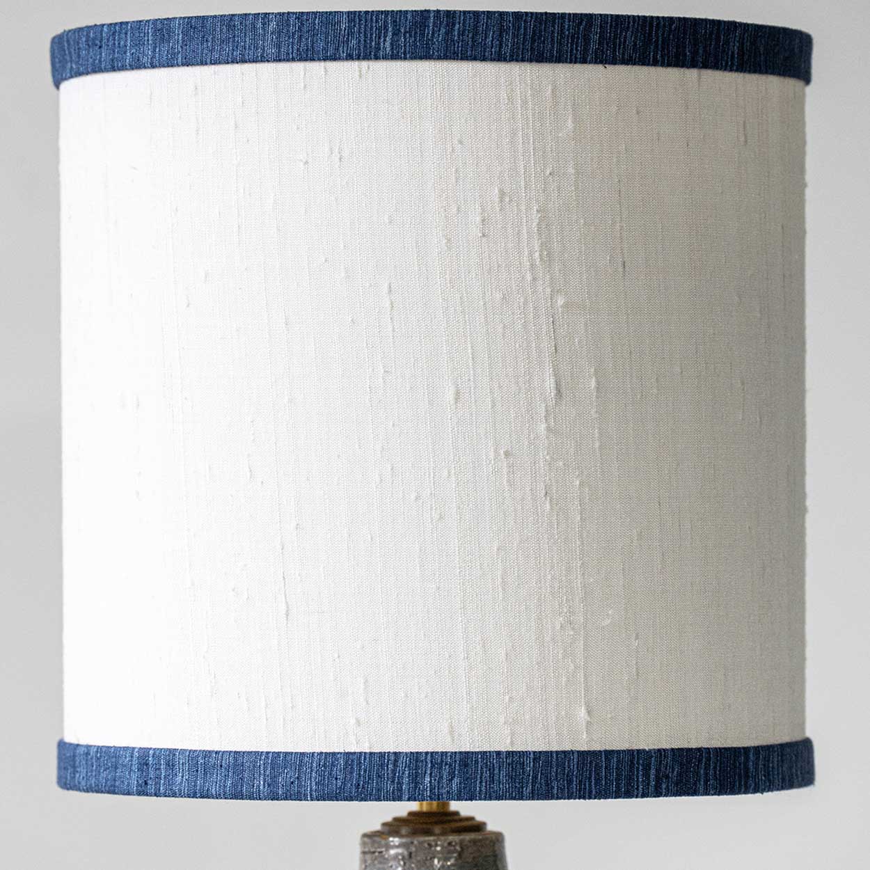 Dark Multicolor Glazed Ceramic Lamp, Custom Made Lampshade by R. Houben