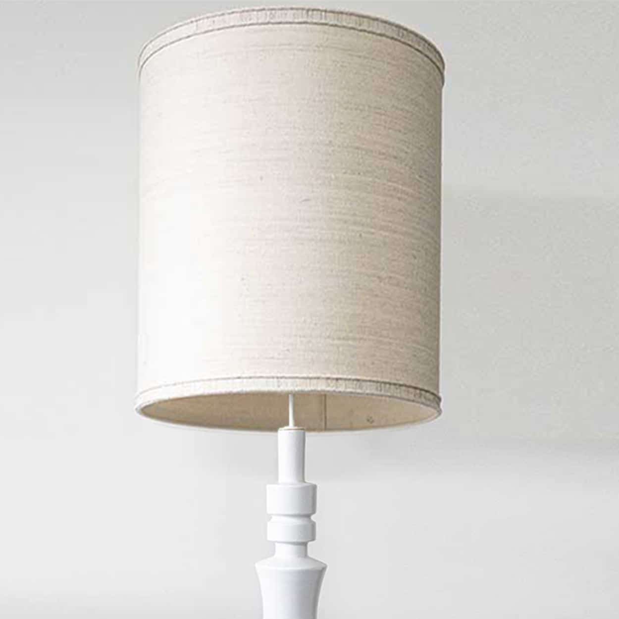 Margrit Linck-Daepp White Totem Lamp, Custom Made Silk Lampshade by R. Houben